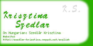 krisztina szedlar business card